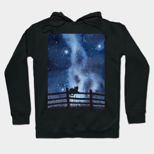 Night full of Sky Watercolor Galaxy Painting Hoodie